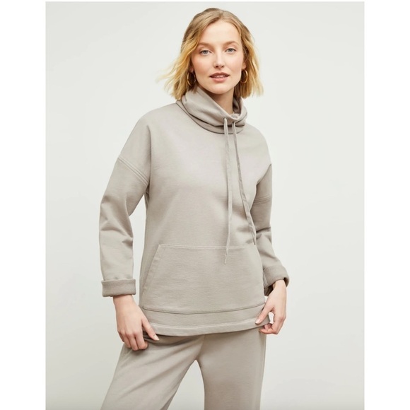 M.M.Lafleur The Harris Funnel Neck Sweatshirt Fine Terry Smoky Taupe Size Small - Picture 1 of 10